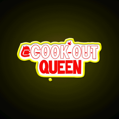 Cook Out Queen Fast Food Led Neon Sign For Burger Place Rgb Color
