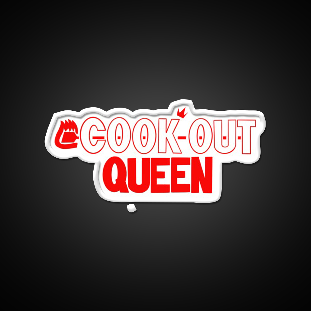 Cook Out Queen Fast Food Led Neon Sign For Burger Place Rgb Color