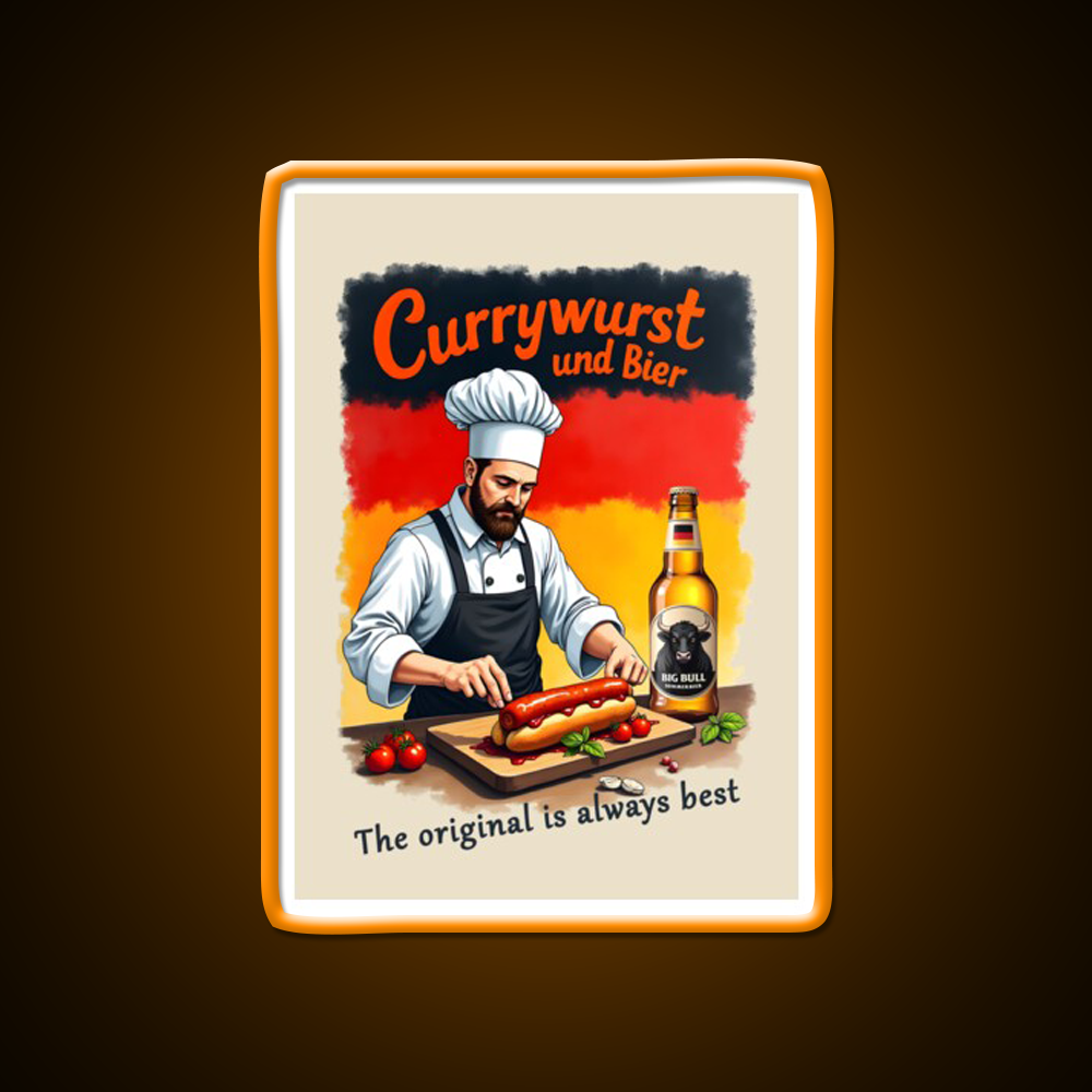 Cook Says German Currywurst Is Always Bar Decor Led Neon Sign Rgb Color - LED neon sign view 6