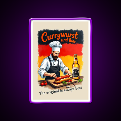 Cook Says German Currywurst Is Always Bar Decor Led Neon Sign Rgb Color - LED neon sign view 9