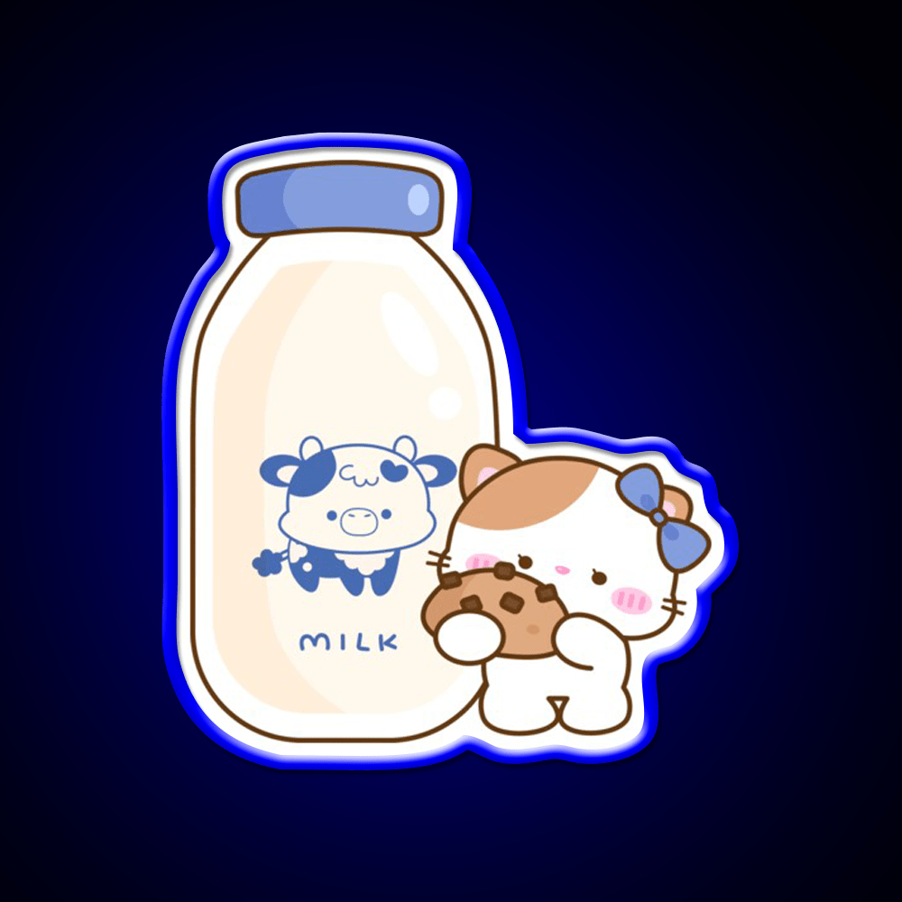 Cookie And Milk Snack Food Led Neon Sign Rgb Color - Shineneon