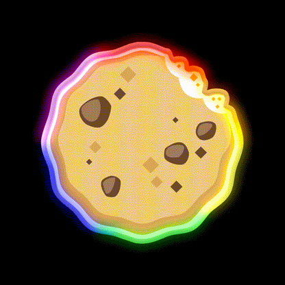 Cookie Emoji Snack Food Led Neon Sign Rgb Color - LED neon sign close-up detail