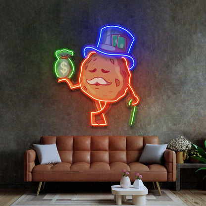 Cookie Fortune Bag Of Money Uv Printed Led Neon Sign Home Bar Decor | Shineneon