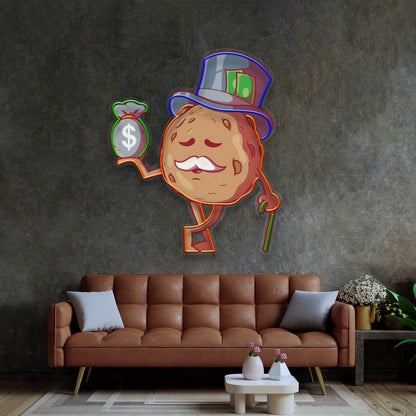 Cookie Fortune Bag Of Money Uv Printed Led Neon Sign Home Bar Decor | Shineneon