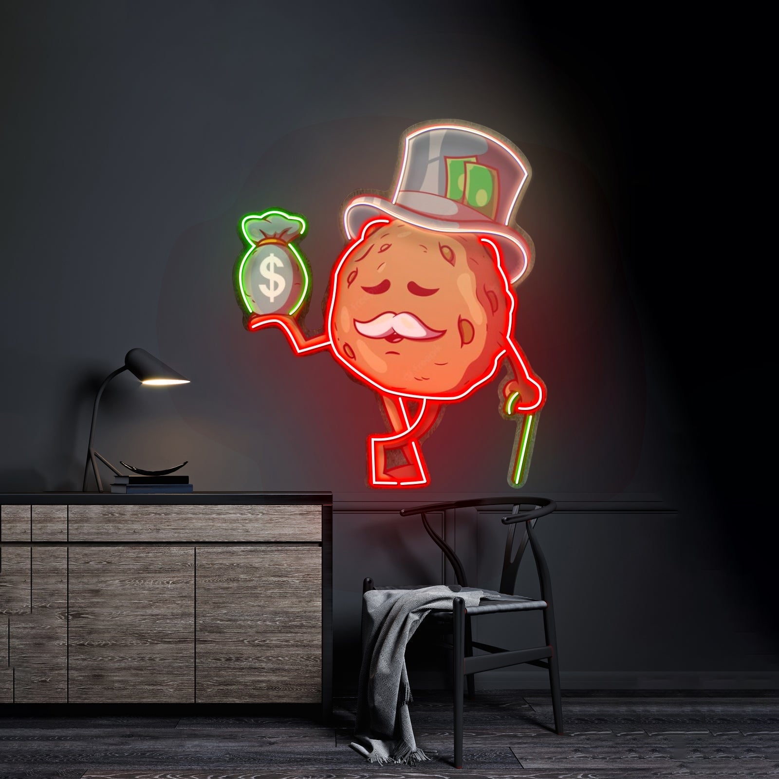Cookie Fortune With A Bag Of Money Led Neon Sign Light Custom Led Signs - Shineneon