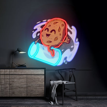 Cookie Riding A Glass Led Neon Sign Light Custom Led Signs - Shineneon
