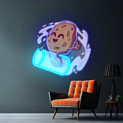 Cookie Riding A Glass Led Neon Sign Light Custom Led Signs - Shineneon