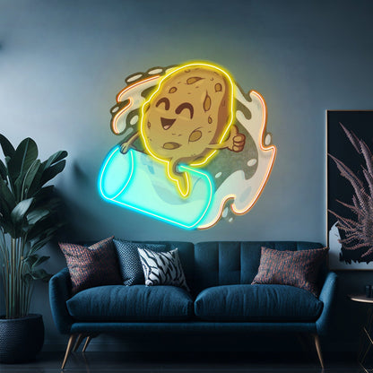 Cookie Riding A Glass Led Neon Sign Light Custom Led Signs - Shineneon