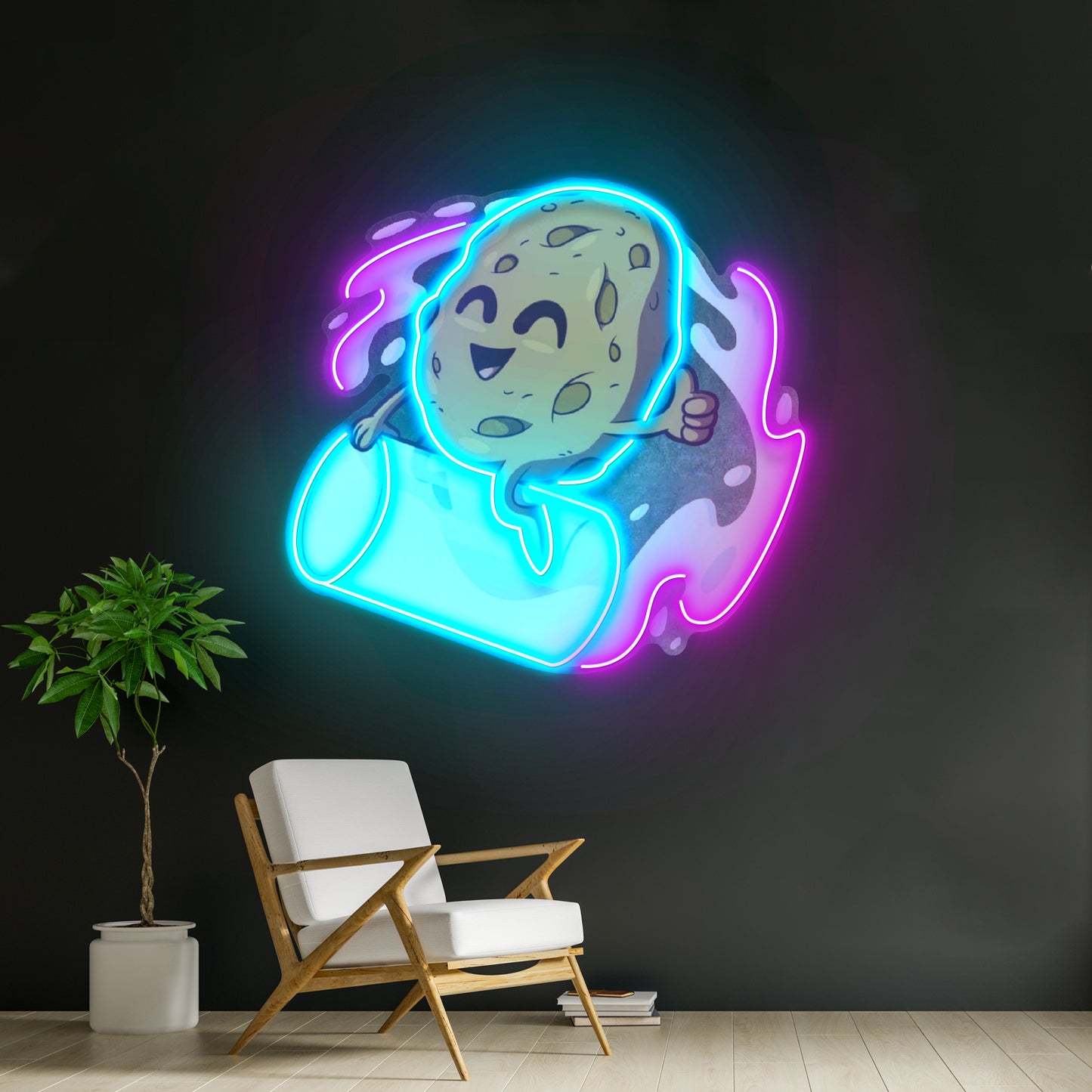 Cookie Riding A Glass Led Neon Sign Light Custom Led Signs