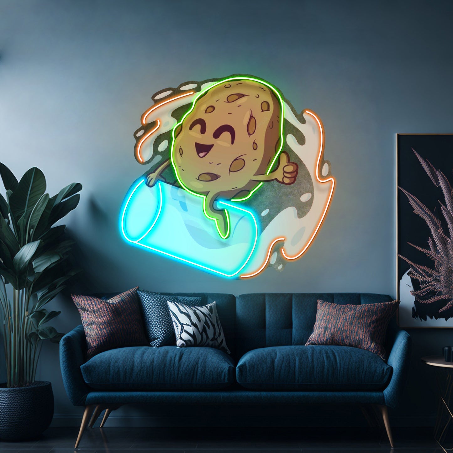 Cookie Riding A Glass Led Neon Sign Light Custom Led Signs