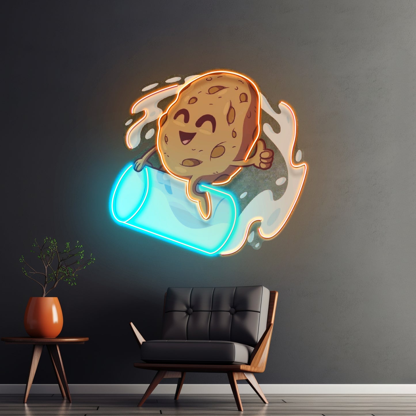 Cookie Riding A Glass Led Neon Sign Light Custom Led Signs