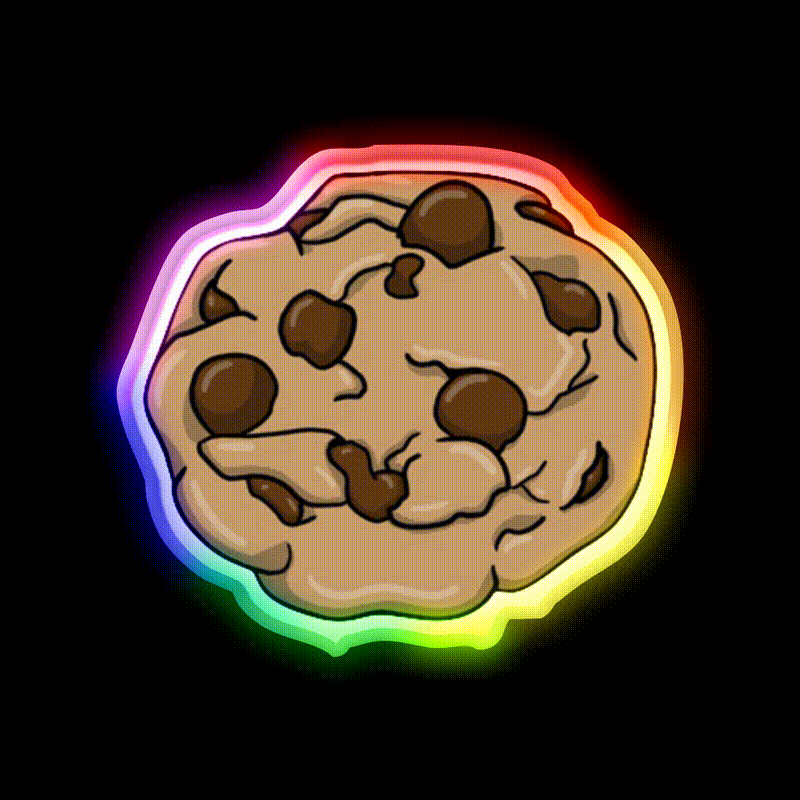 Cookie Snack Food Led Neon Sign Rgb Color - LED neon sign close-up detail