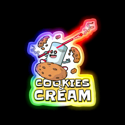 Cookies And Cream Strains 420 Weed Stoner Art Green Leaf Led Neon Sign Rgb Color - LED neon sign close-up detail