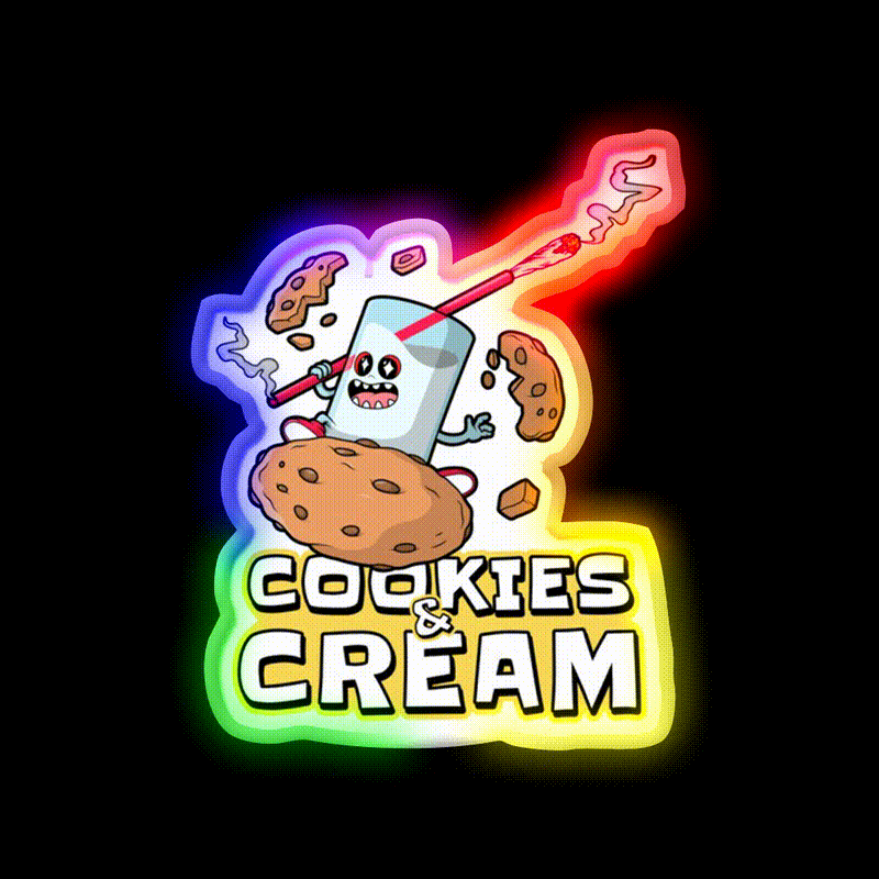 Cookies And Cream Strains 420 Weed Stoner Art Green Leaf Led Neon Sign Rgb Color - LED neon sign close-up detail