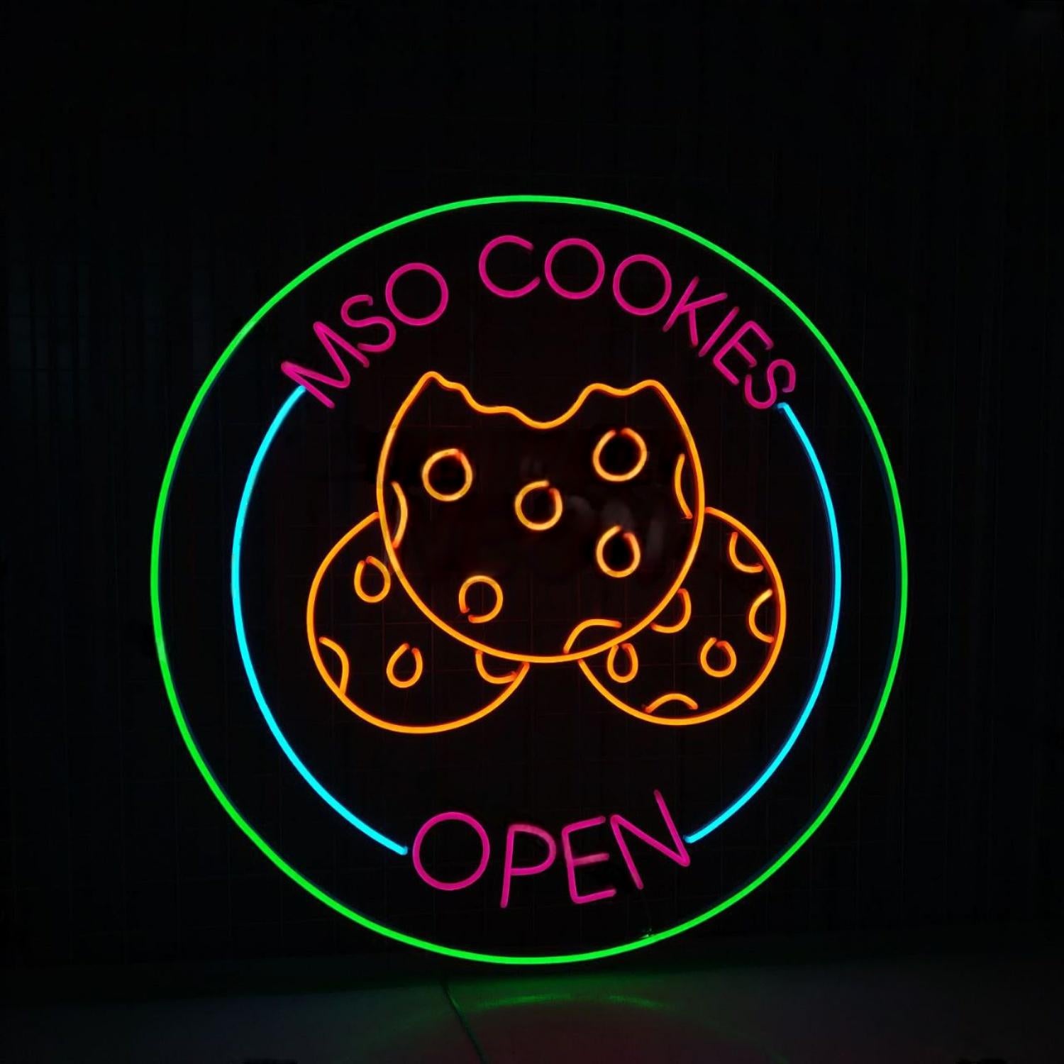 Cookies Open Logo Led Sign Baking Kitchen Room Wall Decor | Shineneon