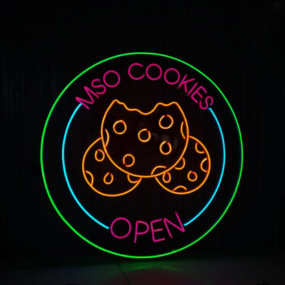 Cookies Open Logo Led Sign Baking Kitchen Room Wall Decor | Shineneon