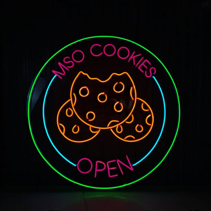 Cookies Open Logo Led Sign Baking Kitchen Room Wall Decor | Shineneon