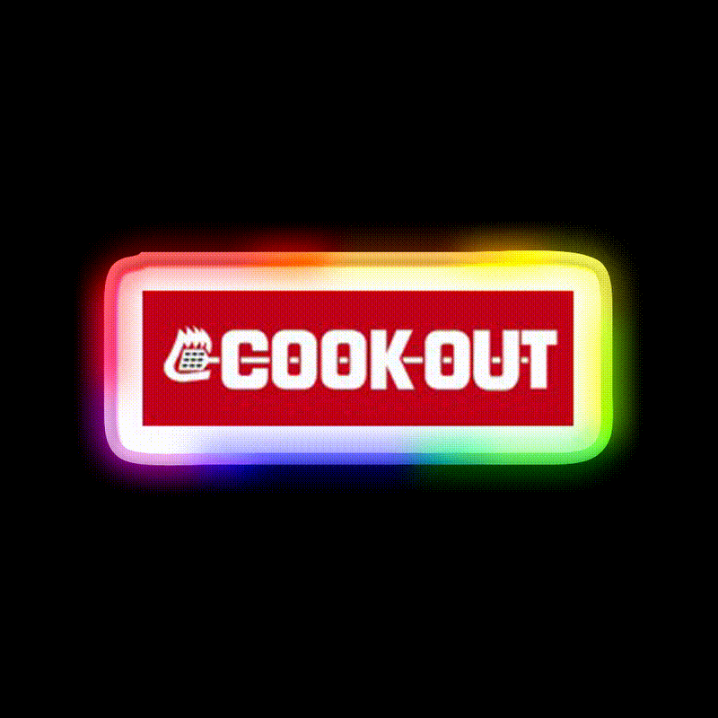 Cookout Fast Food Led Neon Sign For Burger Place Neon Sign Rgb Color - LED neon sign close-up detail