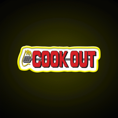 Cookout Fast Food Led Neon Sign For Burger Place Rgb Color - Custom LED neon sign front view