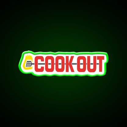 Cookout Fast Food Led Neon Sign For Burger Place Wall Art Rgb Color - Shineneon