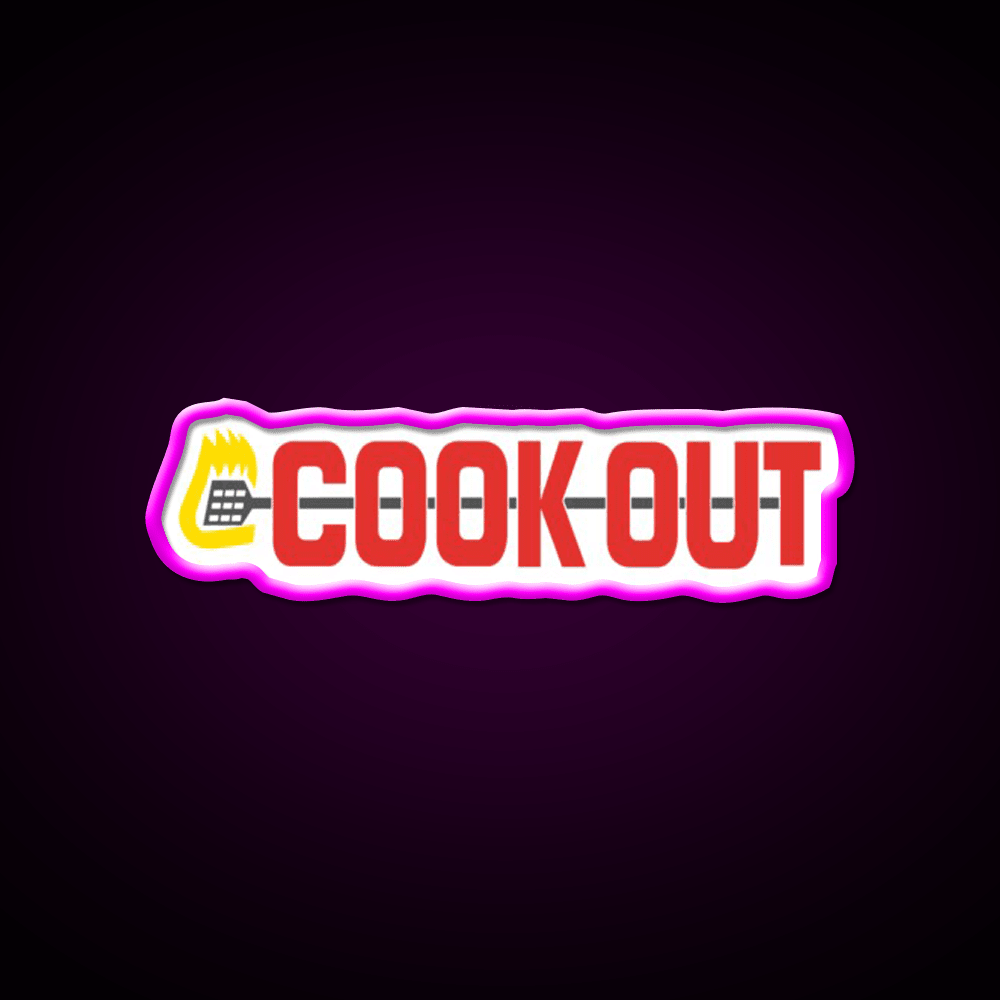 Cookout Fast Food Led Neon Sign For Burger Place Wall Art Rgb Color - Shineneon