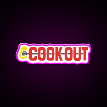 Cookout Fast Food Led Neon Sign For Burger Place Wall Art Rgb Color - Shineneon