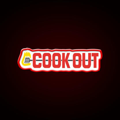 Cookout Fast Food Led Neon Sign For Burger Place Wall Art Rgb Color - Shineneon
