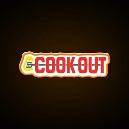 Cookout Fast Food Led Neon Sign For Burger Place Wall Art Rgb Color - Shineneon