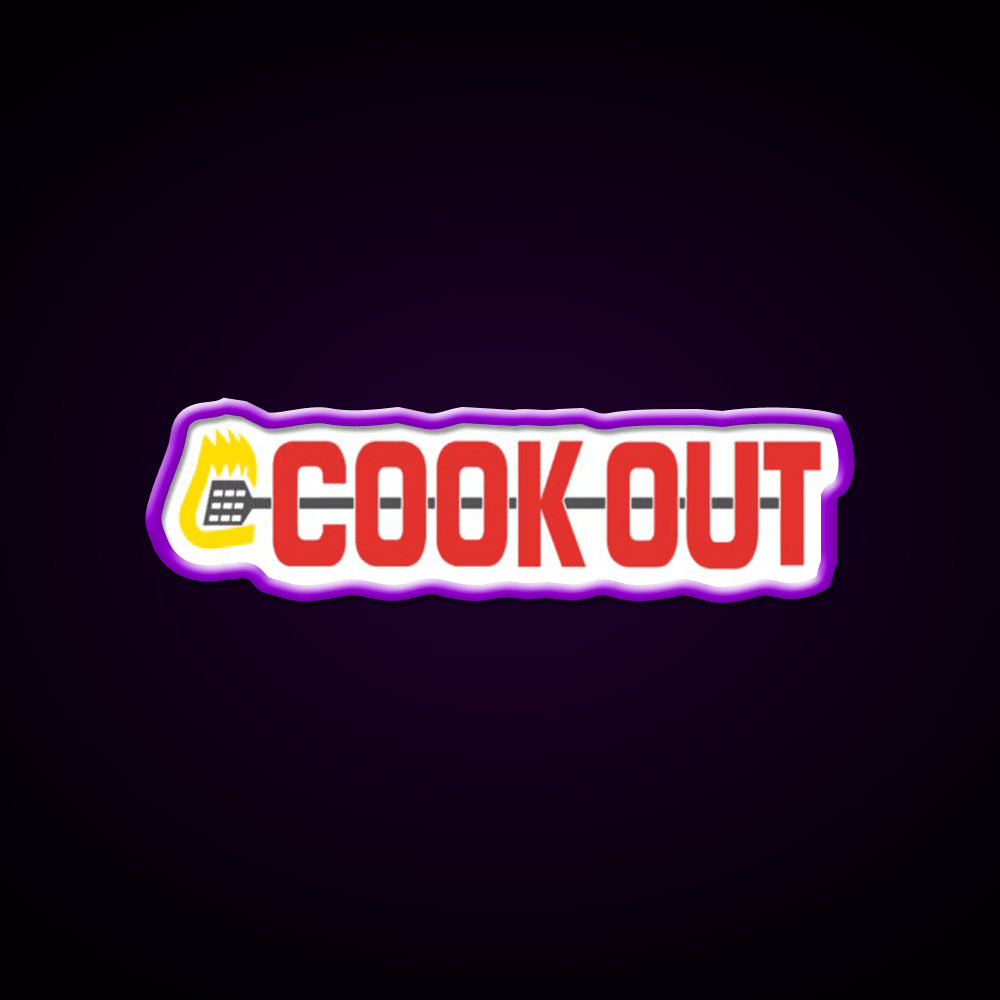 Cookout Fast Food Led Neon Sign For Burger Place Wall Art Rgb Color - Shineneon