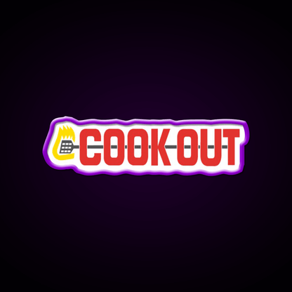 Cookout Fast Food Led Neon Sign For Burger Place Wall Art Rgb Color - Shineneon
