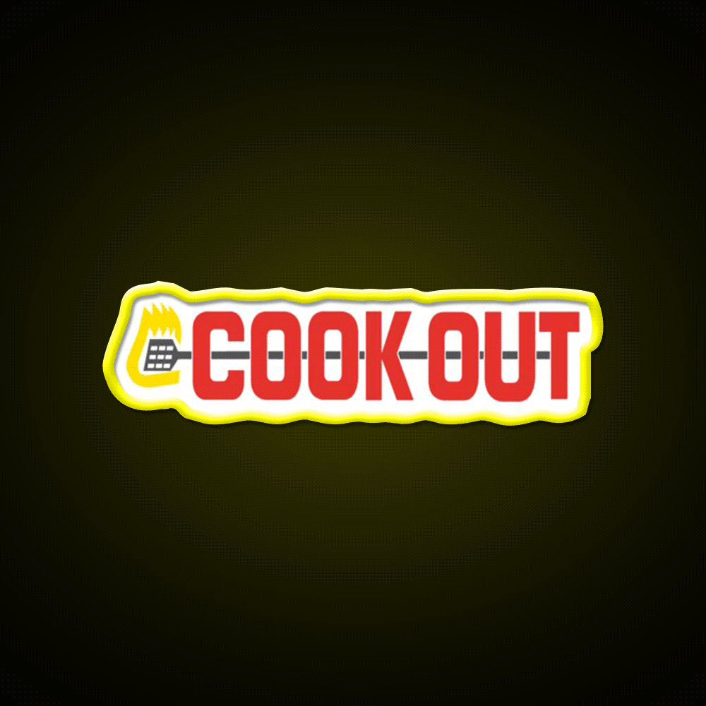 Cookout Fast Food Led Neon Sign For Burger Place Wall Art Rgb Color - Custom LED neon sign front view