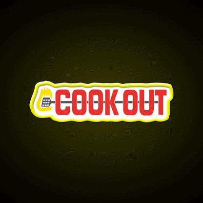 Cookout Fast Food Led Neon Sign For Burger Place Wall Art Rgb Color - Custom LED neon sign front view