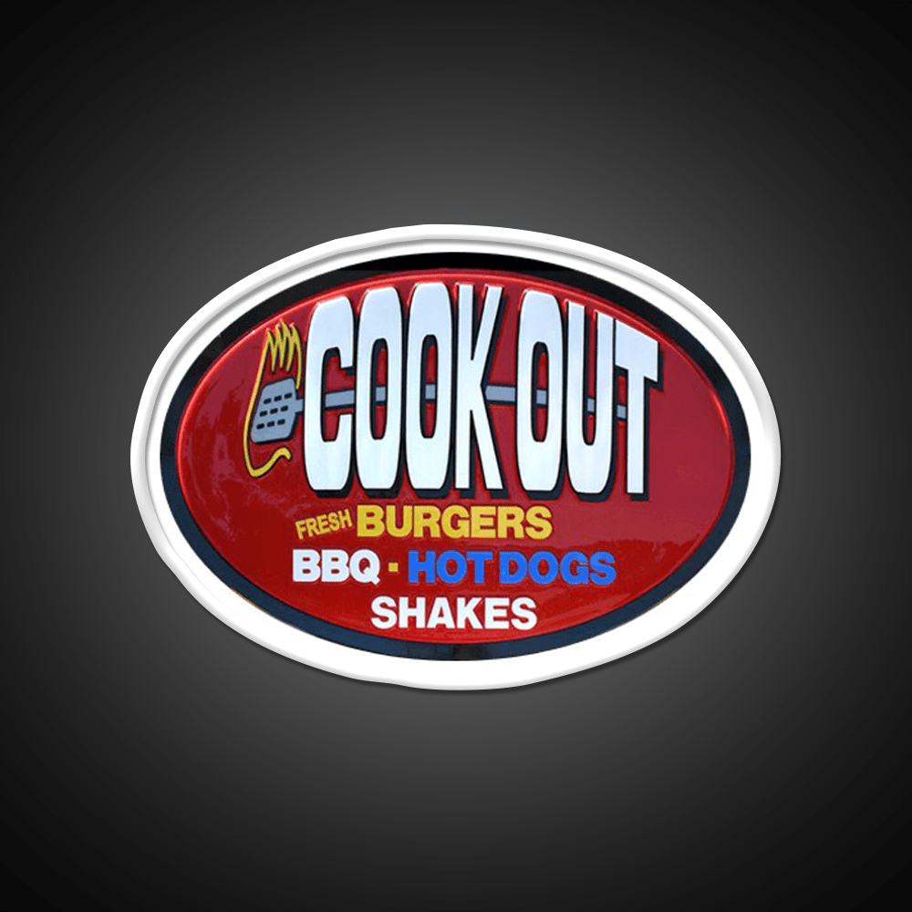 Cookout Fast Food Led Neon Sign For Burger Place Wall Decor Rgb Color - Shineneon