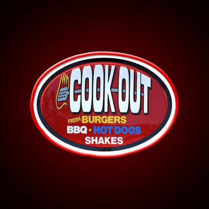 Cookout Fast Food Led Neon Sign For Burger Place Wall Decor Rgb Color - Shineneon