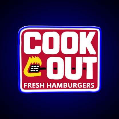 Cookout Logo Fast Food Led Neon Sign For Burger Place Rgb Color