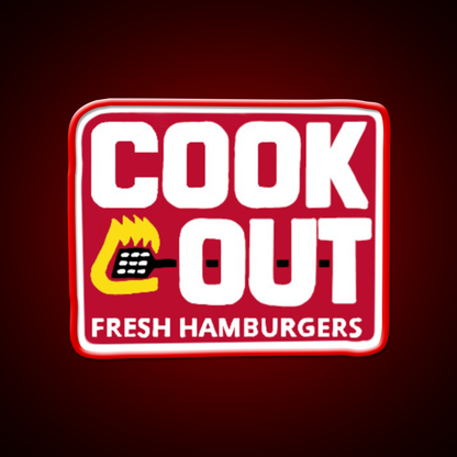 Cookout Logo Fast Food Led Neon Sign For Burger Place Rgb Color
