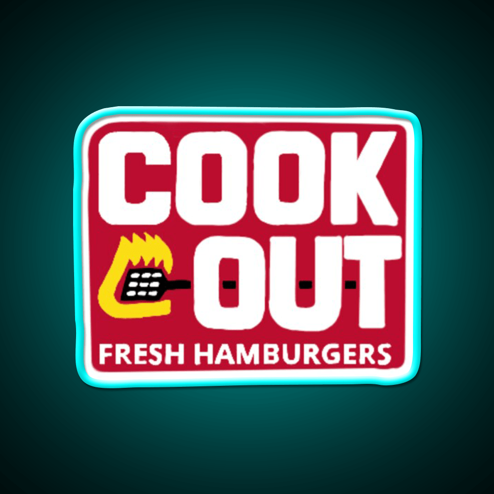 Cookout Logo Fast Food Led Neon Sign For Burger Place Rgb Color - Shineneon
