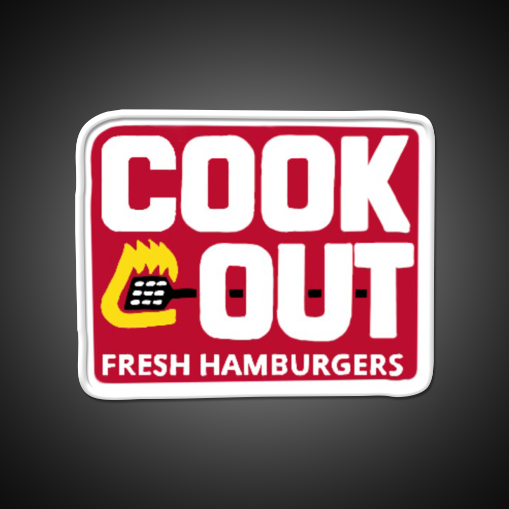 Cookout Logo Fast Food Led Neon Sign For Burger Place Rgb Color