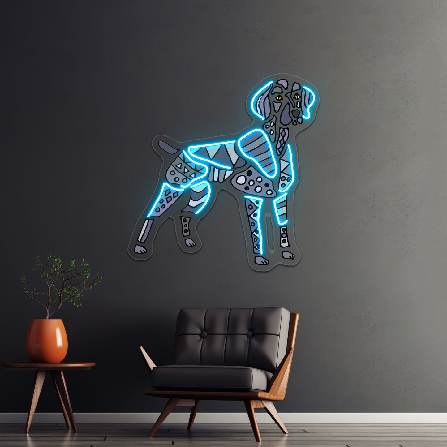 Cool Artistic Weimaraner Dog Art Wall Artwork Neon Signs