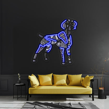 Cool Artistic Weimaraner Dog Art Wall Artwork Neon Signs