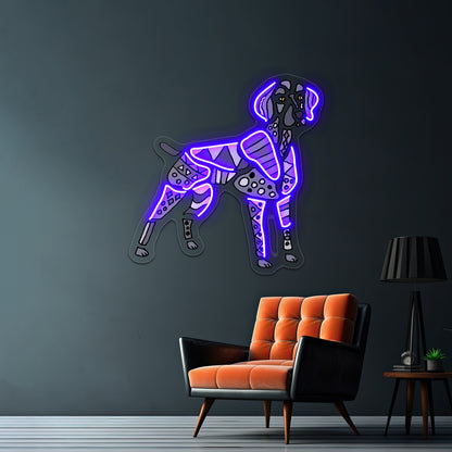 Cool Artistic Weimaraner Dog Art Wall Artwork Neon Signs