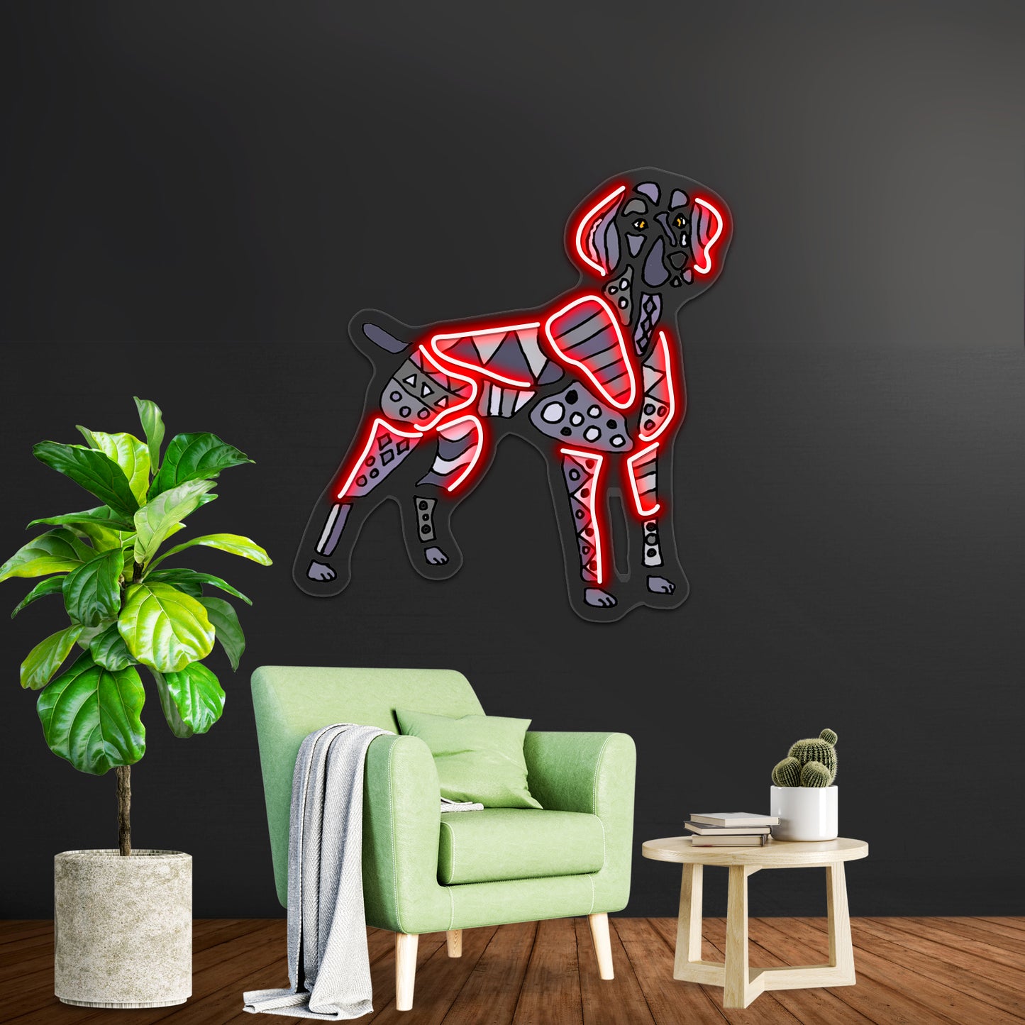 Cool Artistic Weimaraner Dog Art Wall Artwork Neon Signs