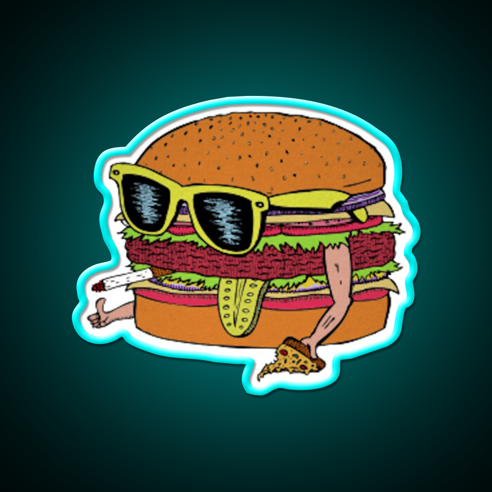 Cool Burger Fast Food Led Neon Sign For Burger Place Rgb Color