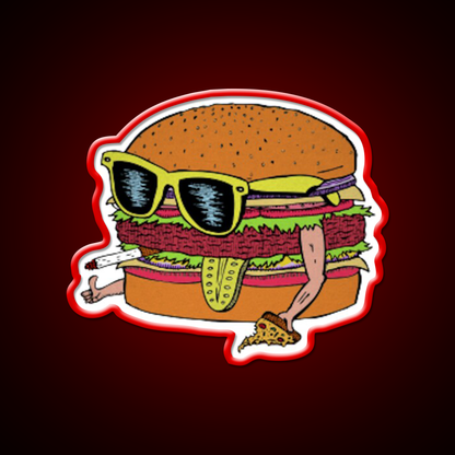 Cool Burger Fast Food Led Neon Sign For Burger Place Rgb Color