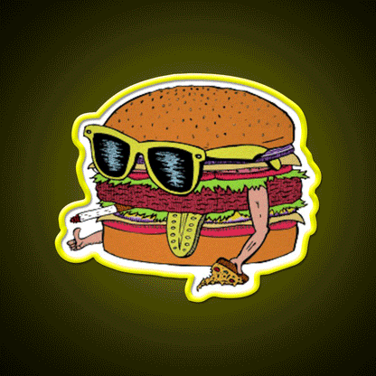 Cool Burger Fast Food Led Neon Sign For Burger Place Rgb Color