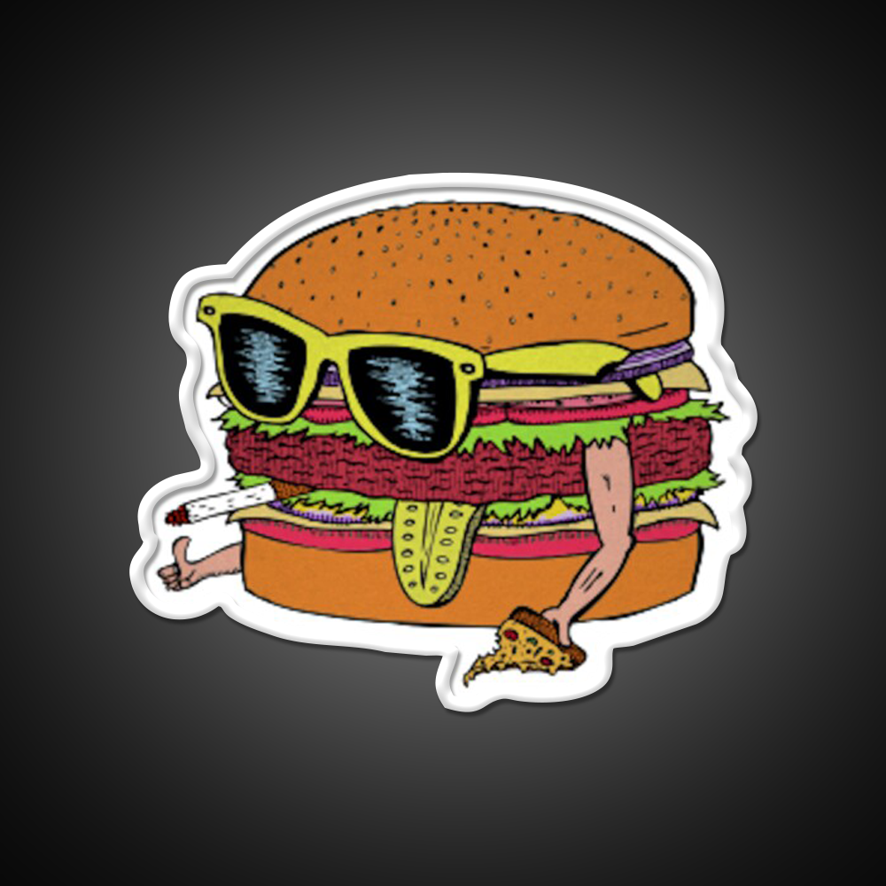 Cool Burger Fast Food Led Neon Sign For Burger Place Rgb Color