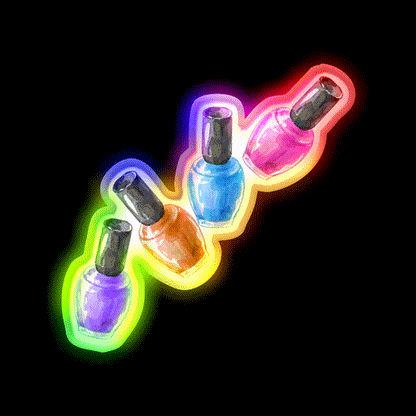 Cool Cute Colorful Nail Polish Bottle Nail Salon Led Neon Sign Rgb Color - LED neon sign close-up detail
