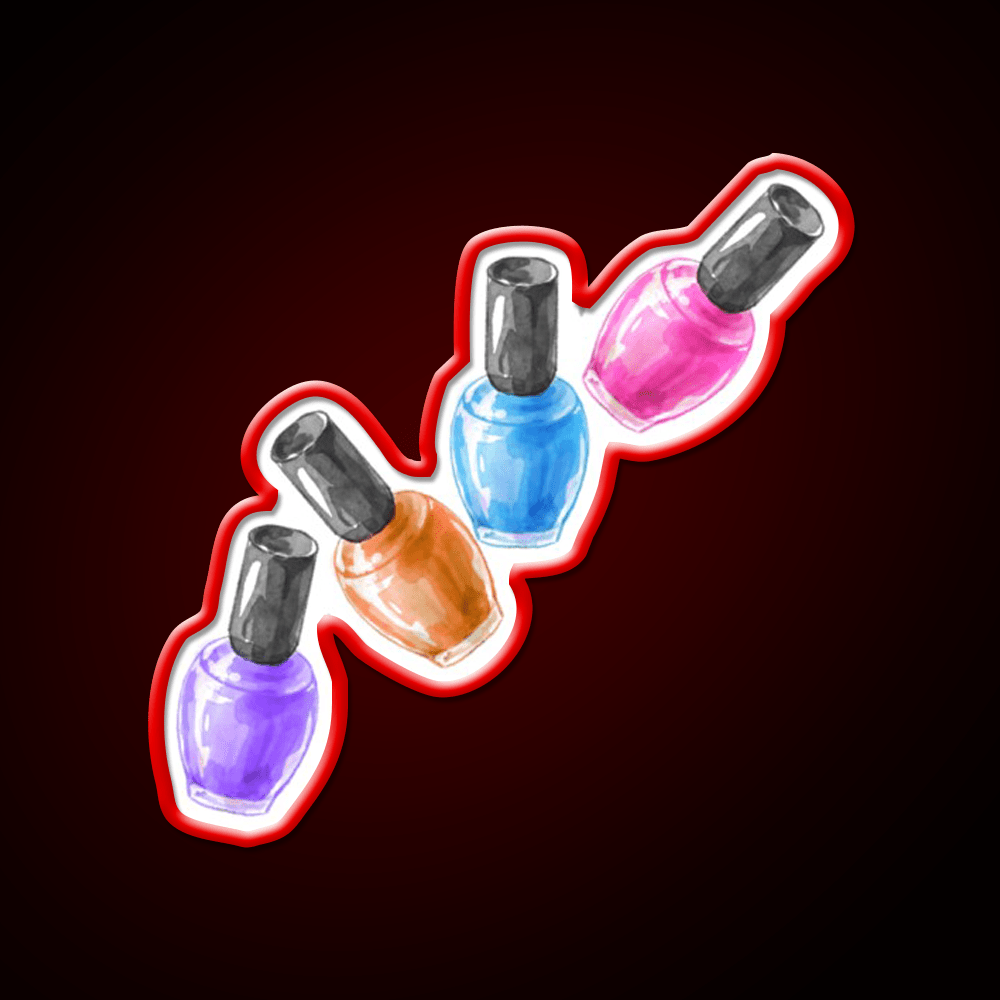 Cool Cute Colorful Nail Polish Bottle Nail Salon Led Neon Sign Rgb Color - Shineneon