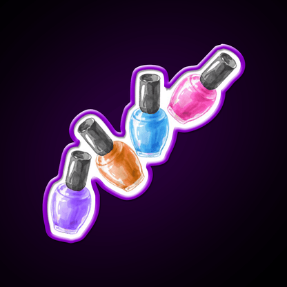 Cool Cute Colorful Nail Polish Bottle Nail Salon Led Neon Sign Rgb Color - Shineneon