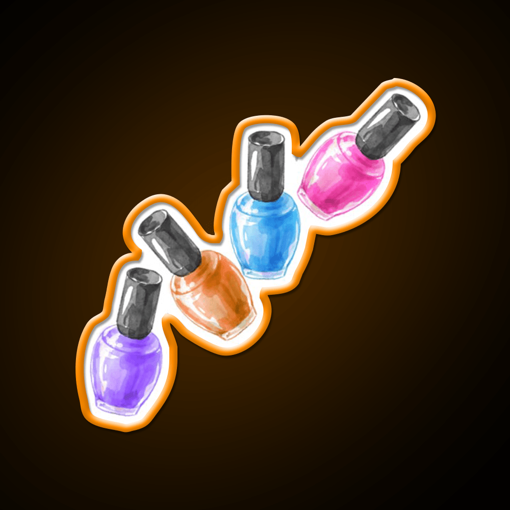 Cool Cute Colorful Nail Polish Bottle Nail Salon Led Neon Sign Rgb Color - Shineneon